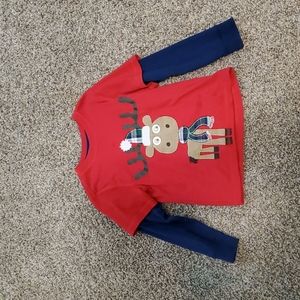 EUC boys Christmas moose shirt